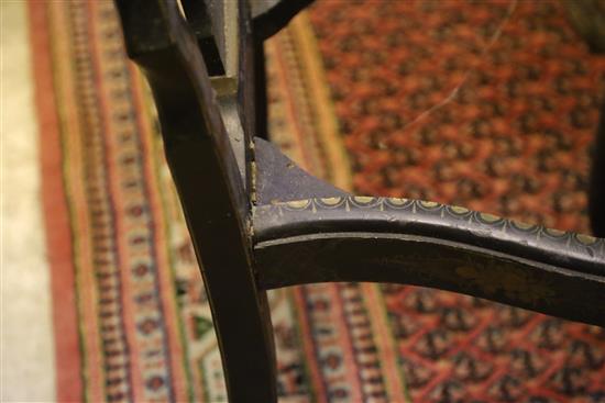 A pair of 1920s chinoiserie lacquer dining chairs